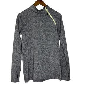 Eddie Bauer Women's L Gray Quarter Zip Pullover Jacket Thumbholes